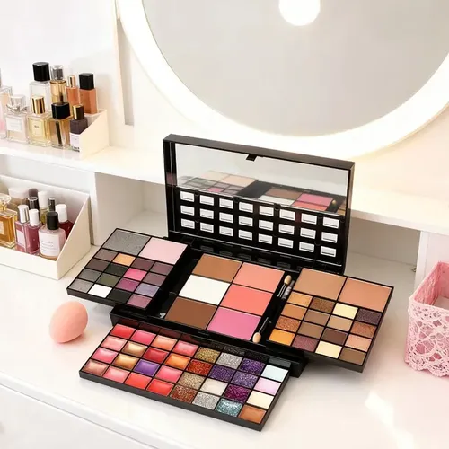 Paleta De Maquillaje Todo En Uno, Sombras, Rubor, F