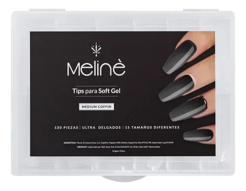 Tips Para Soft Gel Transparentes Forma Coffin X120u Meliné