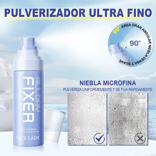 Spray Fijador De Maquillaje Sace Lady, Mate Y Duradero, 2 Un 2 Pçs