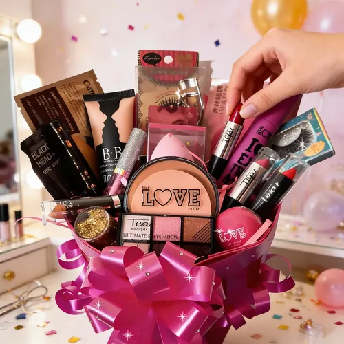 Set Maquillaje Ramo Regalo Quinceañera Aniversario 15 Años