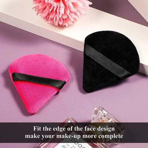 [ Set De 12 Esponjas De Polvo Triangulares Para Polvo Rosa