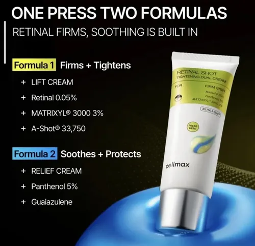 Retinal Shot Tightening Dual Cream-2 Cremas En 1- Celimax