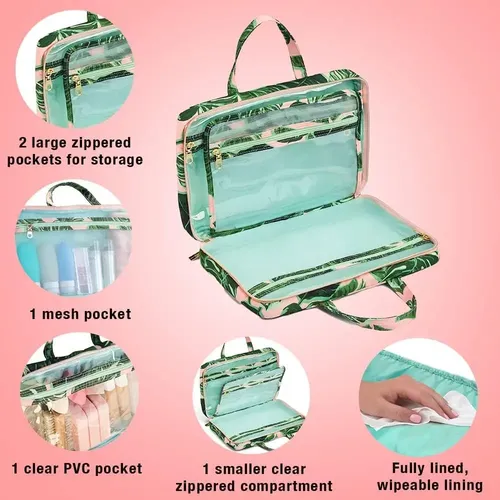 Bolso De Viaje Conair Para Cosméticos Y Maquillaje Pink Palm