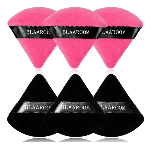 Powder Puff Blaaroom Triangle Velour Soft, 6 Piezas