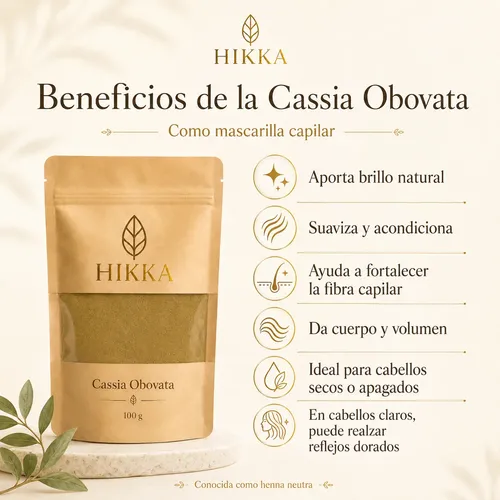 Cassia Obovata Hikka Usos Mascarilla Capilar 100% Vegetal