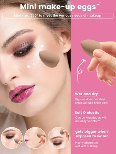 Q Set De Brochas Y Esponjas De Maquillaje Con Cosmetiquera W