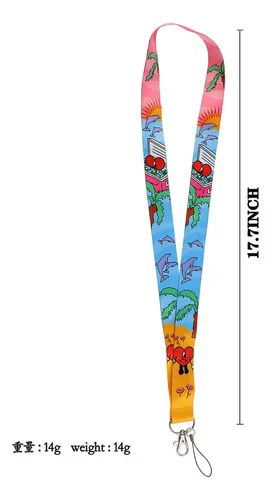 Lanyard Porta Credencial Y Llaves Diseño Bad Bunny