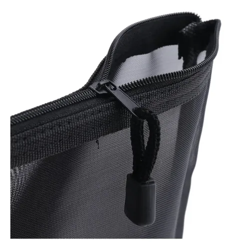 24 Bolsas De Malla Negra Con Cremallera, Bolsas De Maquillaj