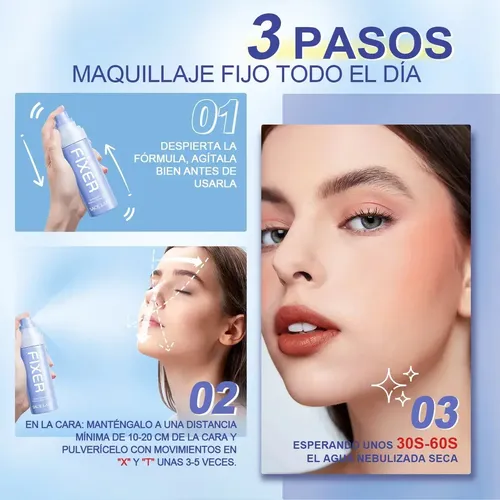 Spray Fijador De Maquillaje Sace Lady, Mate Y Duradero, 2 Un 2 Pçs