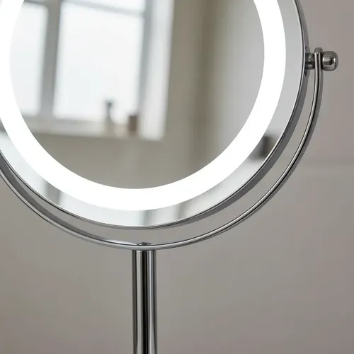 Espejo Tocador Redondo Led Reversible Aumento X5 Batería