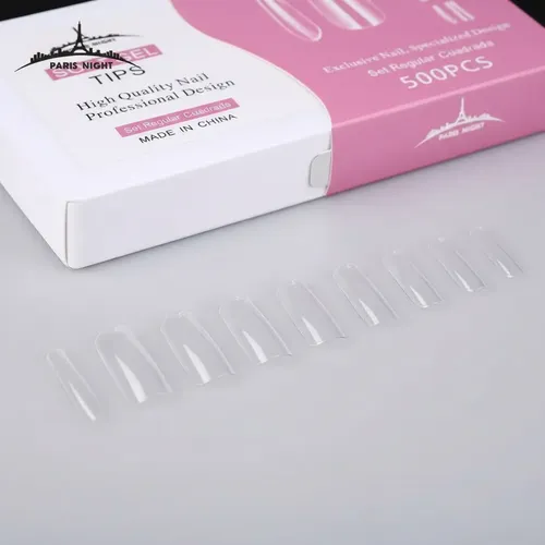 Tips Para Soft Gel Paris Night X500 Cuadrada Caja