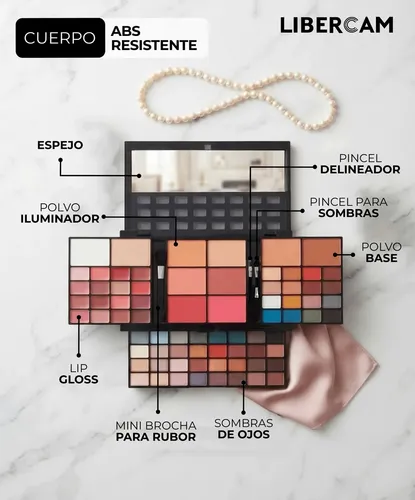 Set Maquillaje Completo 74 Colores Paleta De Sombras