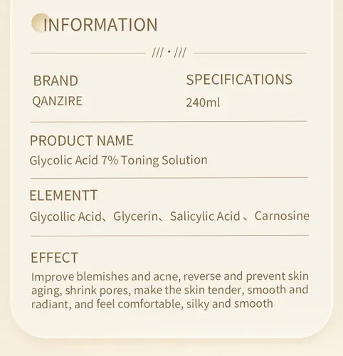 ‘. Tónico Facial Acido Glicólico 7 Qanzire 240ml .;