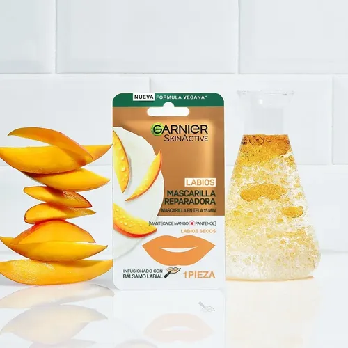 Garnier Skin Active Mascarilla En Tela Para Labios Reparadora Garnier Mango 5g Mango