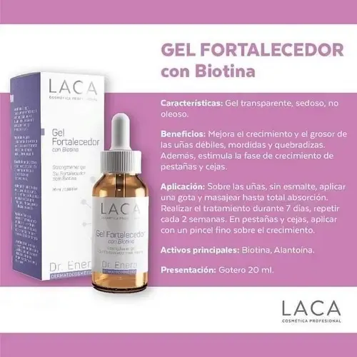 Fortalecedor Gel Con Biotina Laca Cejas Y Pestañas 20ml