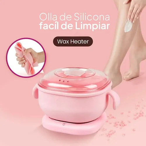 Calentador de Cera Eléctrico Plegable de Silicona para Depilación, Rosa