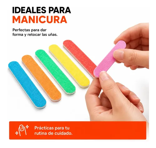 Set X 6 Limas Ultra Fina Para Manicuria Varios Colores