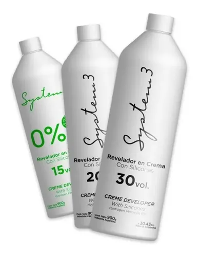 Decolorante Cabello System 3 Revelador Tono 30 Vol Crema 900ml
