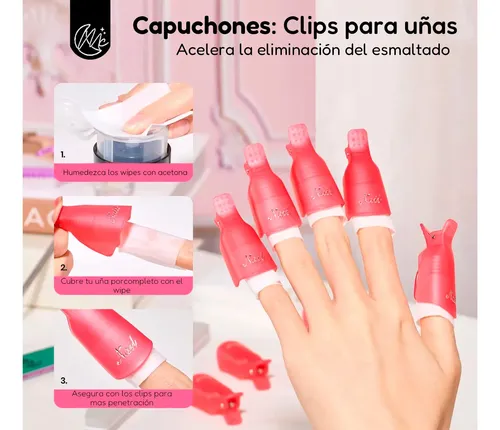 Kit Removedor Esmalte Soft Gel Uñas Semipermanente Manicura