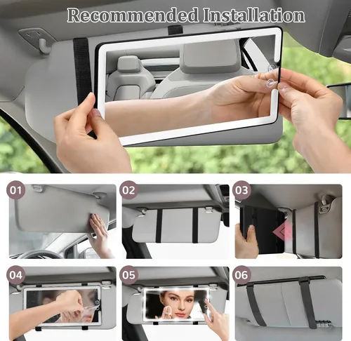 Espejo De Tocador Para Auto Saiggnyy Con Luz Led Recargable