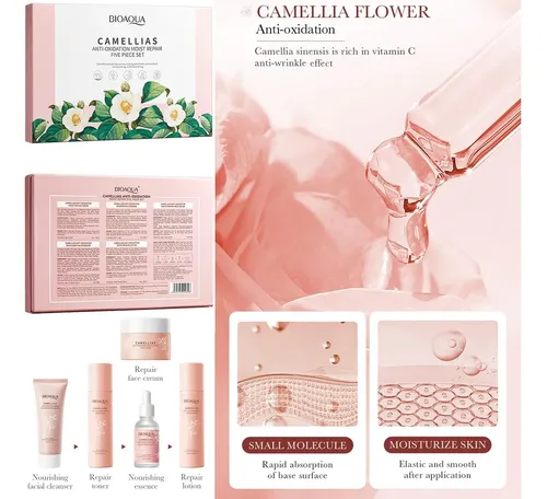 Set De Cuidado Facial Bioaqua Camelia 5 Piezas 425g