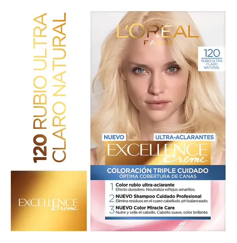Tintura L’Oréal Paris Excellence Ultra aclarantes tono 120 rubio ultra claro natural para cabello x 45g