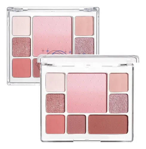 Paleta Maquillaje 6 Sombras + Rubor Contorno Soft Rosy
