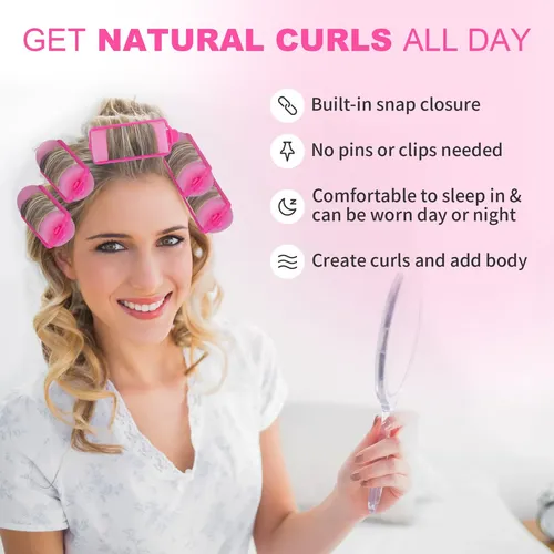 Rulos De Pelo Amzpus De Espuma Suave Para Peinar, Paquete De Rosa