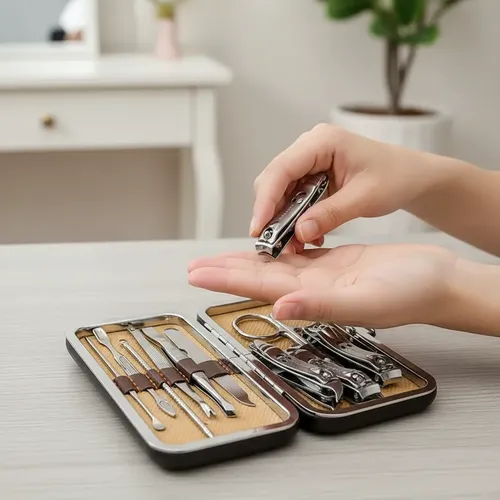 Kit De Manicura Y Pedicura Estuche Portátil Cortaúñas ~