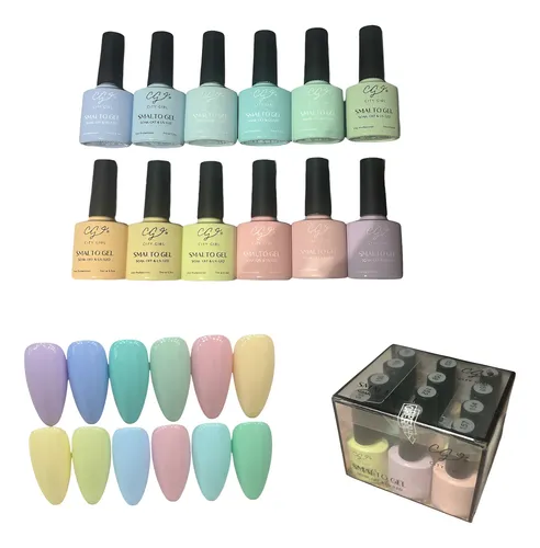 Kit 12 Esmalte Semipermanente Gel Uv/led Pasteles City Girl