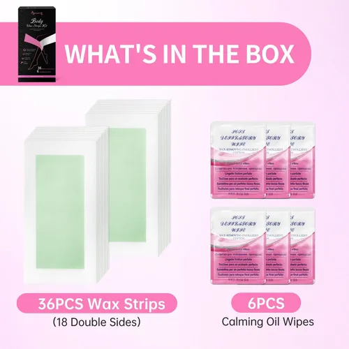 Kit De Tiras De Cera Beauty7 Para Depilación Corporal Y Faci