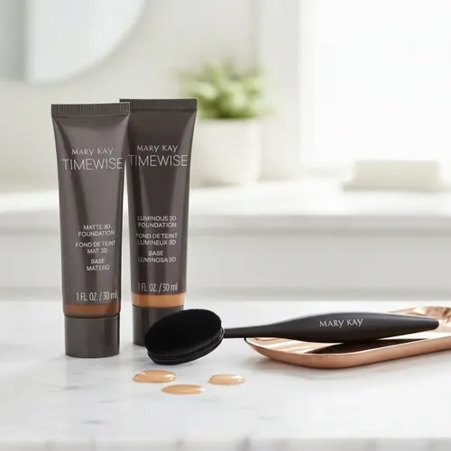 Regalo Mujer.2 Bases De Maquilla3d Luminosa Mary Kay+brocha