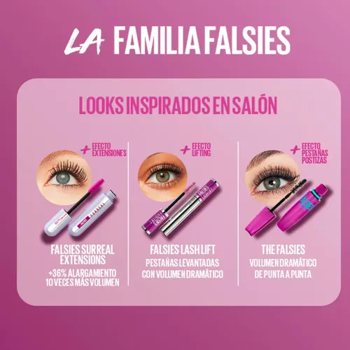 Maybelline Máscara De Pestañas The Falsies Surreal Extension Negro