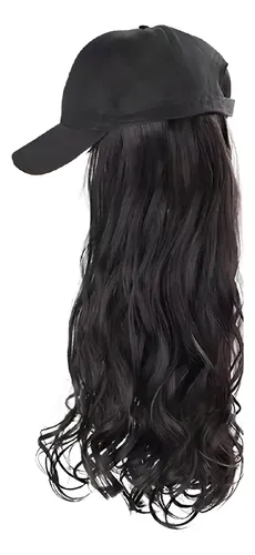 Jf 2025 . Peluca Artificial Con Visera For Mujer, Pelo Largo
