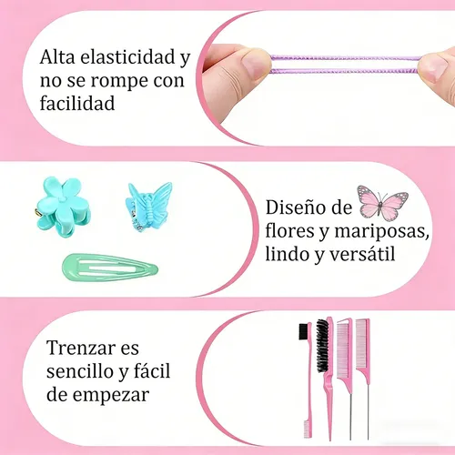 1543 Piezas Mini Ligas De Pelo Bandas Elásticas Para Niñas