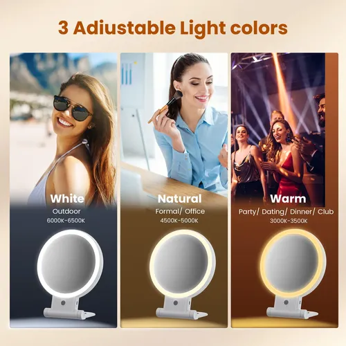 Espejo De Maquillaje Con Luz Led De Aumento De 1x/30x