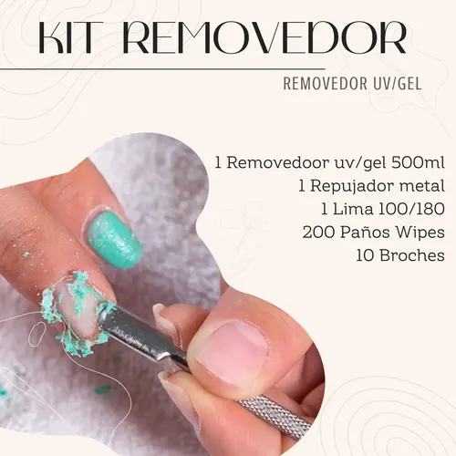 Kit Removedor Uv Esmalte Semipermanentes Broche Wipe Gel 500