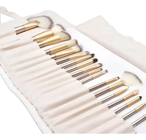 Set 24 Brochas Pinceles Maquillaje Profesional Con Estuche