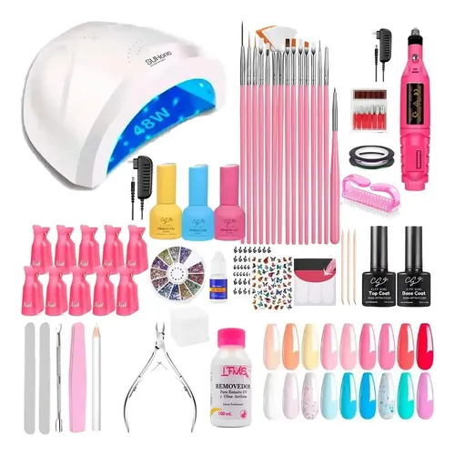 Kit Uñas Manicura Semipermanente X60 Torno Cabina Completo