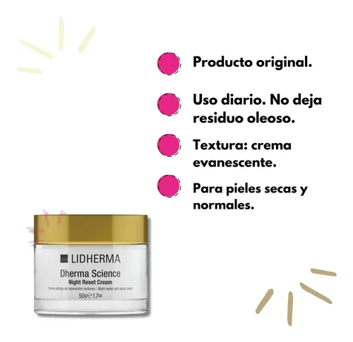 Crema Antiage Flacidez Noche Intensiva Lidherma Hialuronico