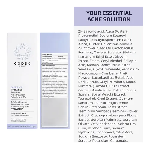 Exfoliante Corporal Codex Beauty 100 G De Ácido Salicílico A