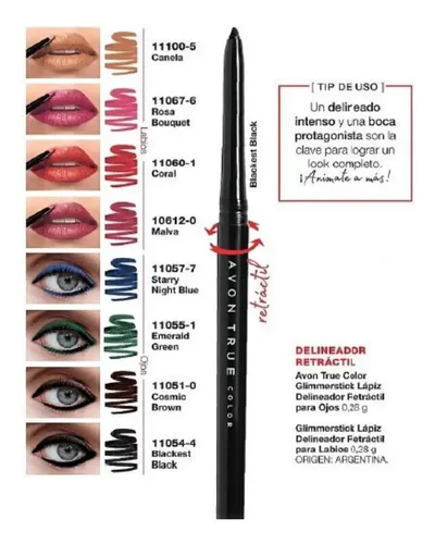 Avon True Colors Glimmestick Delineador Retrac Labios 0.28gr Color Malva