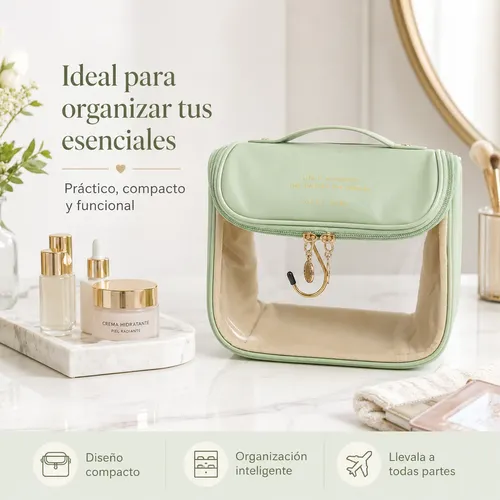 Neceser Organizador Transparente Maquillaje Viaje Colgante