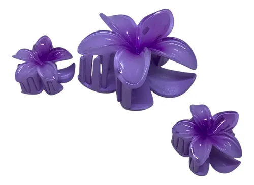 Pack X3 Broches De Pelo Diseño De Flores Coloridas