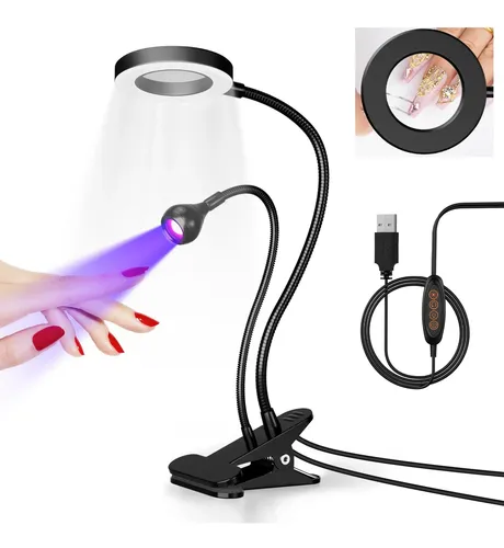 Lámpara Uv Para Uñas Negra Con 4 Niveles De Luz