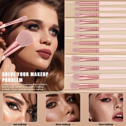 Set De 44 Brochas De Maquillaje Profesional Con Funda, Cara