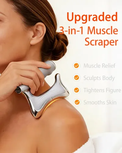 Masajeador Tecser Heated Vibration Wireless Gua Sha Silver