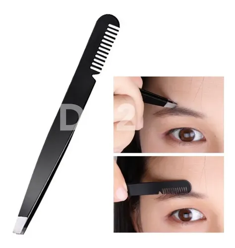 Pincita De Depilar Con Peine Para Cejas Acero Inoxidable