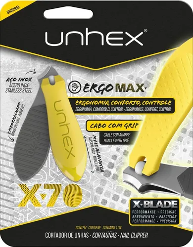 Cortauñas Mano Merheje Unhex Ergomax Línea X 70 Color Amarillo