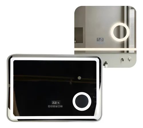 Espejo Rectangular Parlantes 50×70 Led Smart Lupa Desempañan
